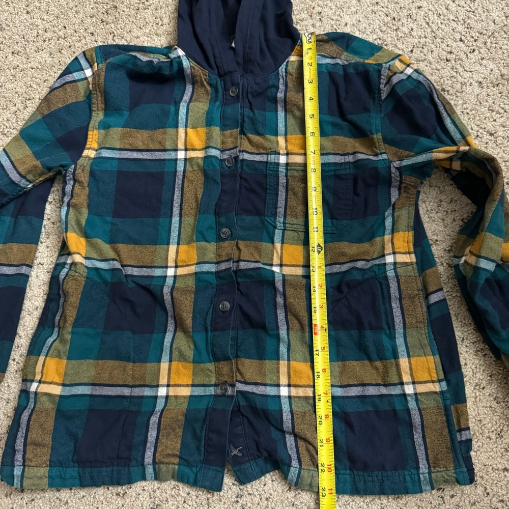 Eddie Bauer Buffalo Check Button Up Hooded Sweatshirt Size Small - Picture 6 of 10